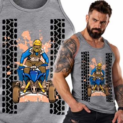 TANK TOP ŚMIESZNY QUAD 3 SIWA